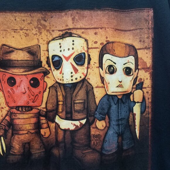 Church Horror T-Shirt Men's 2XL Movies Killer Line Up Black Freddy Jason Cosplay - Picture 4 of 11